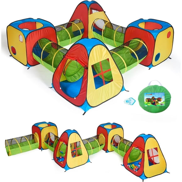 Tienda de Juego UTEX 8 en 1 Pop Up Túnel 31.5 x 19 x 35.5 in
