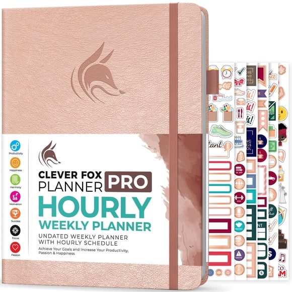 Planificador Clever Fox PRO Horario Oro Rosado A4