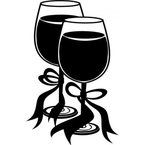 Rienda Libre Graphics - Decomural Wine Glass Toast Wedding Ws-17067
