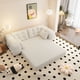thumbnail image 1 of Human Dog Bed, Lazy Sofa Couch, 78.7" Multi-Functional Foldable Sofa Bed, 3-in-1 Teddy Fabric Foam-Filled Sleeper Sofa Bed for Living Room,Guest Bed,Playroom,Beige/White, 1 of 3