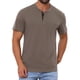 thumbnail image 1 of INSPIRE CHIC Camisetas Henley de Hombre Casual de Verano con Mangas Cortas Botón Básico M Marrón, 1 of 5