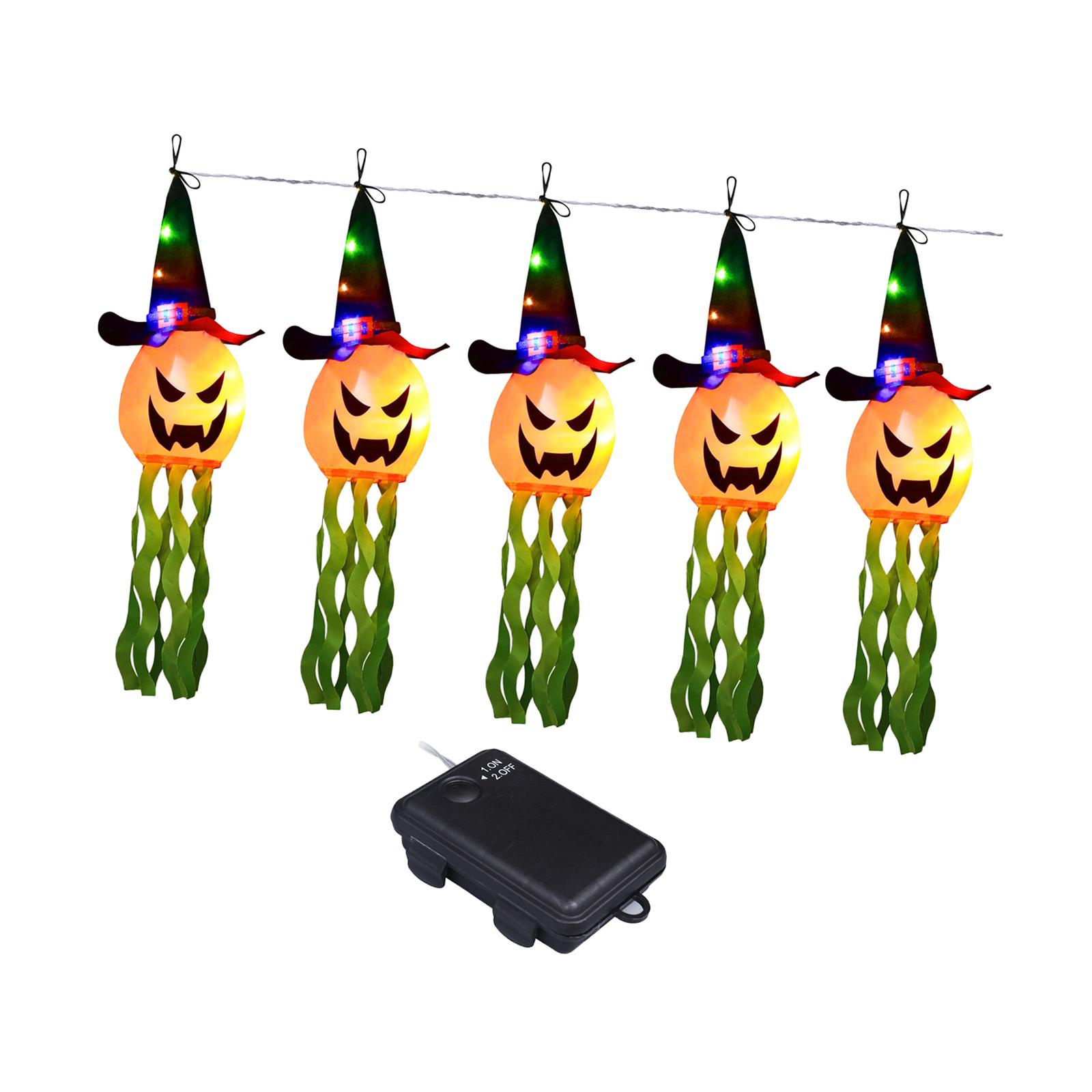 Magideal - 5 Piezas De Luces De Calabaza De Halloween De 10 Pies Para Adorno De Árbol De Porche