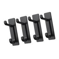 Magideal - 4 Ganchos De Pared Para Ropa, Autoadhesivos, De Acero Inoxidable, Impermeables, Para Puerta, Toalla, Abrigo, Sombrero, Bolso, Toalla, Puerta, Oficina. Negro