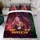 thumbnail image 4 of Bruja Escarlata Wanda Maximoff Conjunto de sábanas temático, trío de piezas, cómodo y amigable con la piel, diseño único, regalo de decoración para el hogar para familiares, amigos y fans,173cm *218cm, 4 of 6