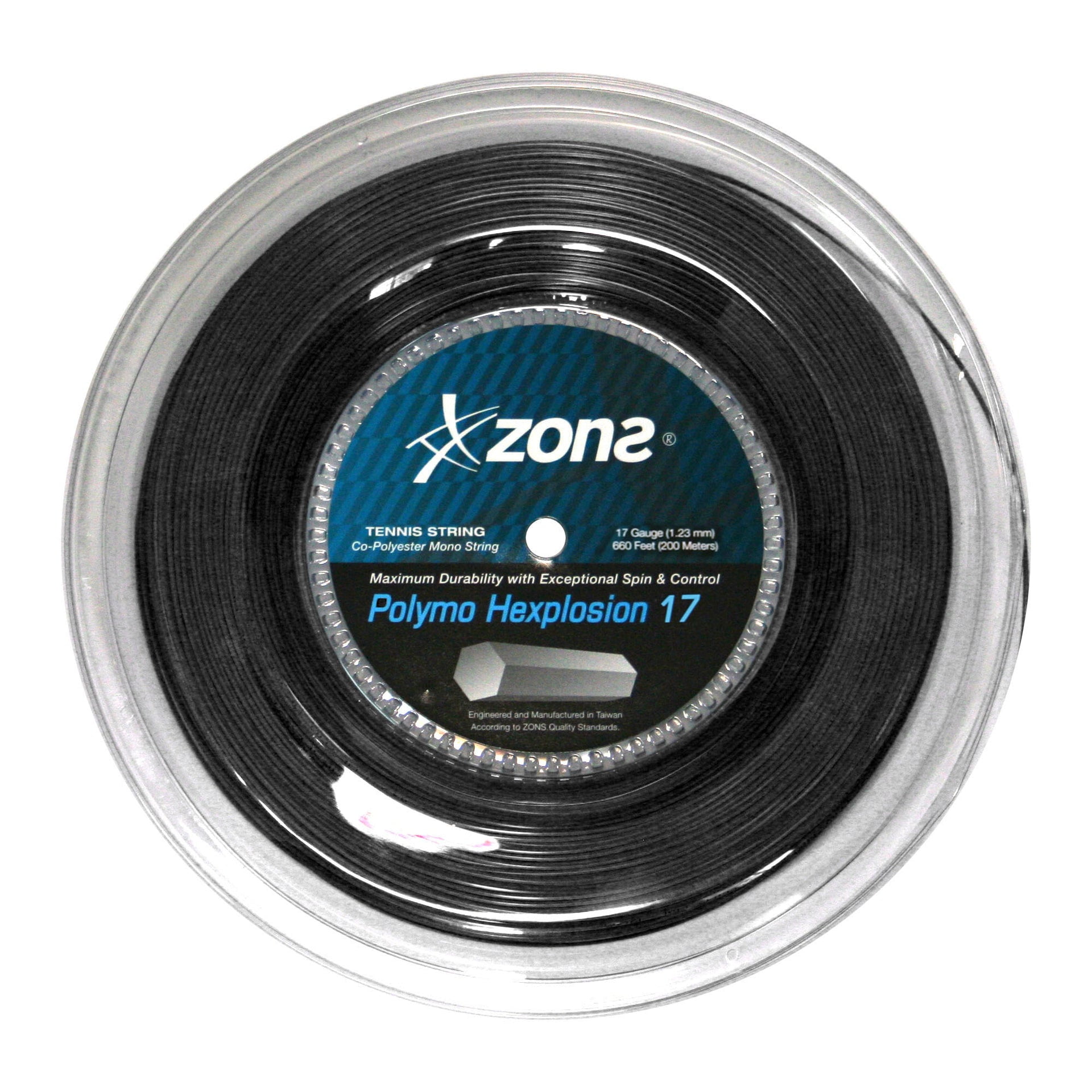 Rollo Cuerda Tenis Zons Polymo Hexplosion 1.23 Negro