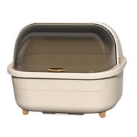 Magideal - Estante Para Secar Platos, Escurridor De Platos Con Tapa, Drenaje A Prueba De Polvo, Drenaje Rápido, Estante Para Cuencos, Estante Para Cubiertos Para Marrón