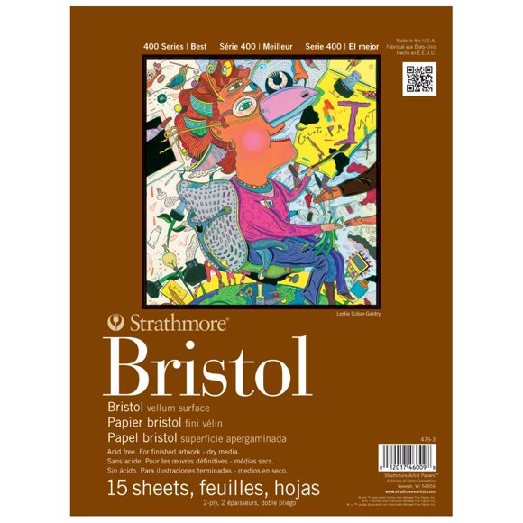 Bristol Strathmore 35 cm × 43 cm, 15 hojas, vellum
