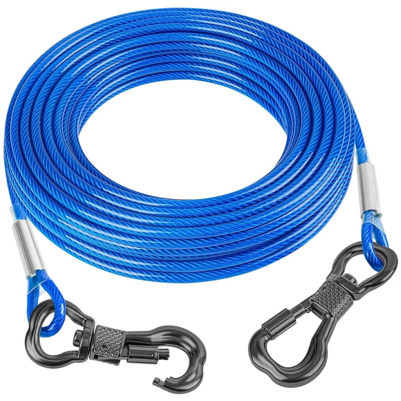 Cable de amarre para perro Tresbro de 21 m, acero reflectante azul