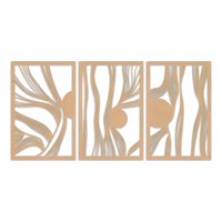 Genérico - Pack 3 Cuadros Abstractos Círculos Natural