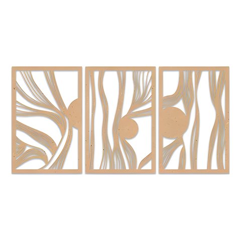 Genérico - Pack 3 Cuadros Abstractos Círculos Natural
