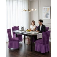 Mylhogar - Set De 6 Fundas Turkas Con Falda Para Sillas Con Diseño De Lineas