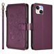 thumbnail image 2 of Funda Cartera Mariposa para [iPhone 14] con Soporte y Cremallera Violeta, 2 of 6