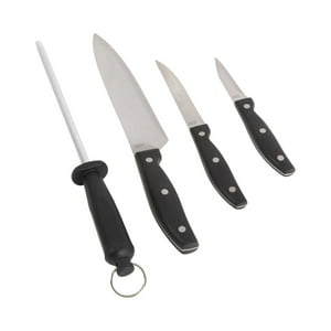Set Cuchillos Acero Inoxidable Y Afilador Granger 4Pcs Oster Negro Tamaño Único
