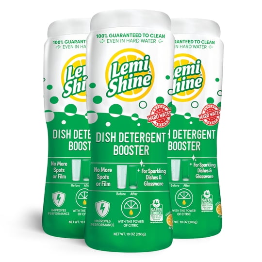 Lemi Shine - Detergente Para Platos Booster Hard Water Quitamanchas 300 Ml