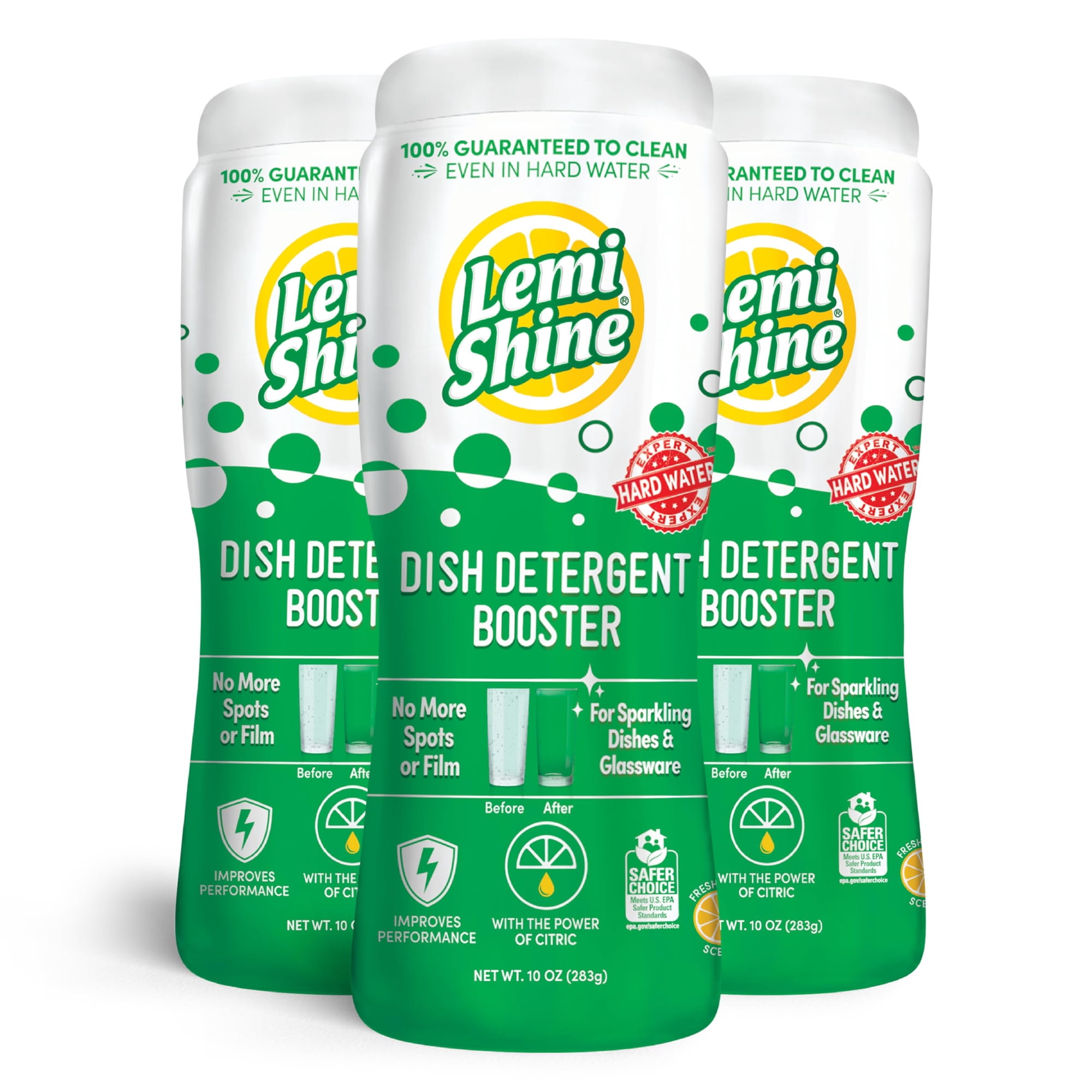 Lemi Shine - Detergente Para Platos Booster Hard Water Quitamanchas 300 Ml