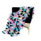 thumbnail image 1 of Manta Plutus Brands Plutus Exotic de piel sintética de lujo rosa, azul, negro y amarillo, 1 of 4