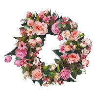 Magideal - De Rosas De 16 Pulgadas Para Colgar En , Hojas Artificiales, De Flores De Para Decoración De Puertas Delanteras