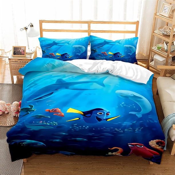 Cover Set Bedding Set Home Textiles Finding Nemo Destiny And Dory Gift3-Piece Bedding Set (1 Duvet Cover + 2 Pillow Shams)