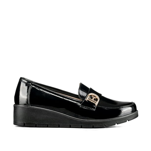 Mocasin Casual Mujer Charol Vintage Comodo Cuña Weide JML10