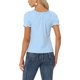 thumbnail image 3 of INSPIRE CHIC Blusa de cuadros para el regreso a clases de mujer con cuello redondo, volantes y mangas abullonadas, talla S, azul, 3 of 6