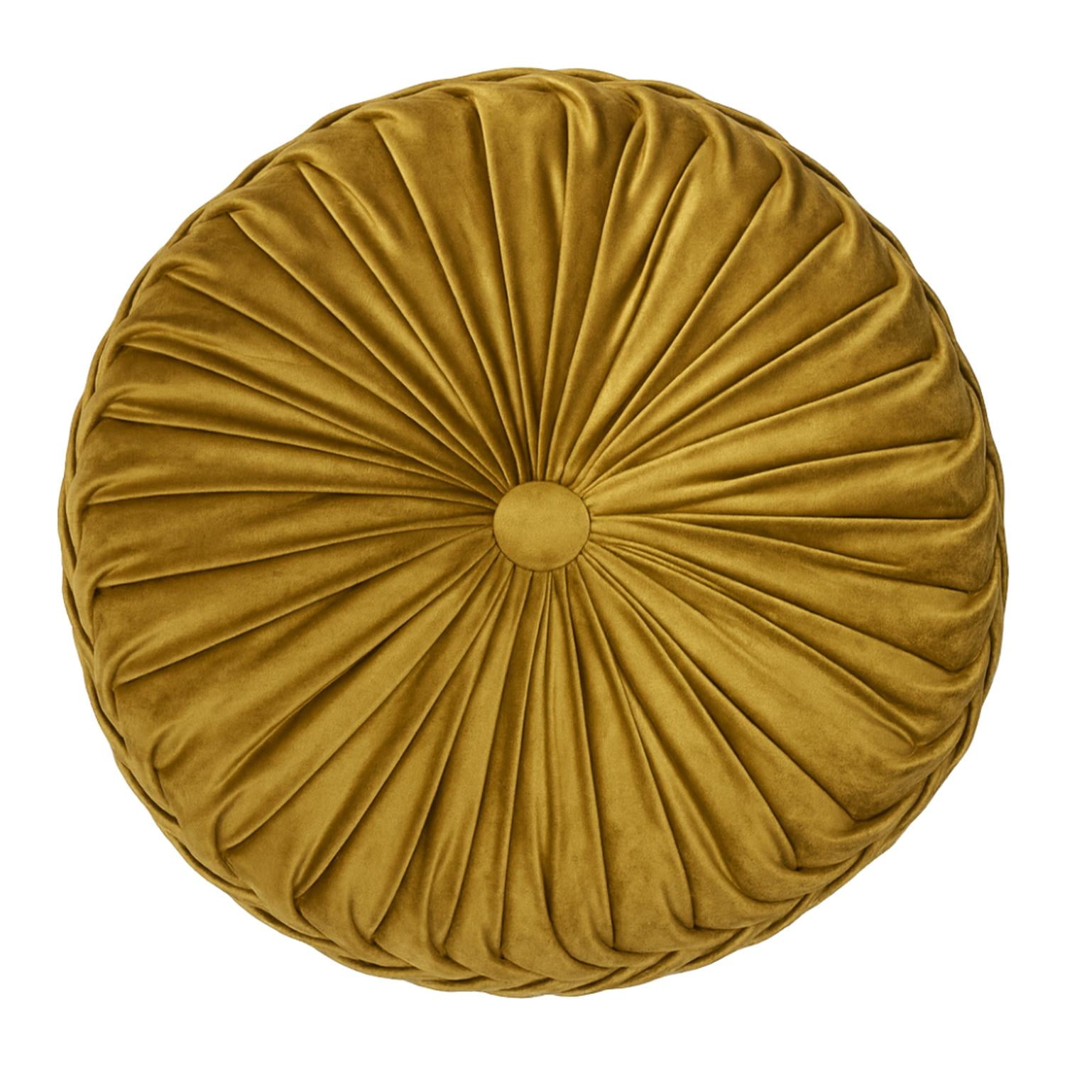 Fliperex - Cojín De Terciopelo Redondo Para Sillón Tela Velvet Dorado