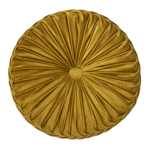 Cojín De Terciopelo Redondo Para Sillón Tela Velvet dorado