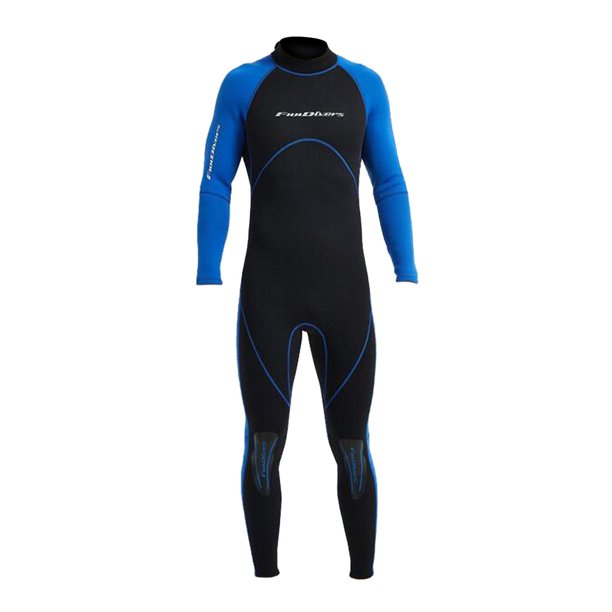 Traje De Neopreno Para Hombre Traje De Buceo Con Cremallera En La Espalda Térmica Traje De Baño Para Surf Azul XXL