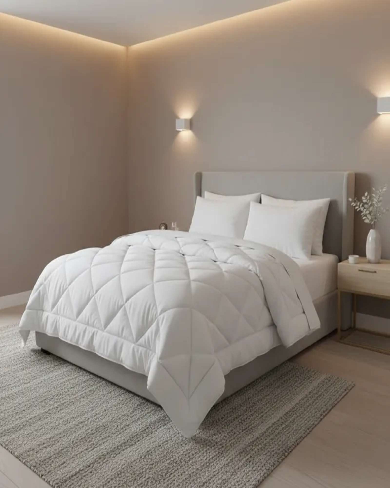 Rouss - Cubrecama Plumón Nordico King Blanco Mas 2 Fundas Almohada