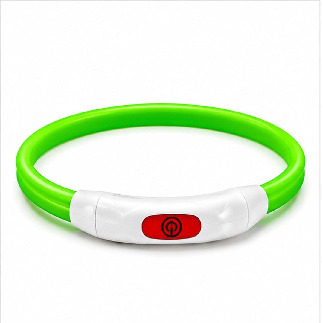 Collar Para Perro Luz Led Luminoso 70 Cm Carga Usb - VERDE