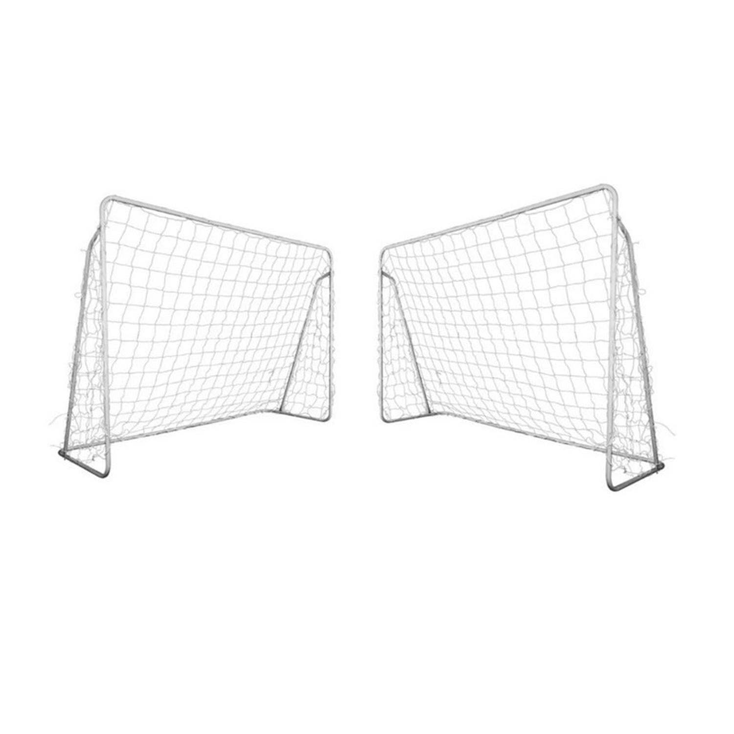 Auckland Outdoor - Pack 2 Arcos Futbol Metal Fierro 213x150x75 Cm Red Blanco