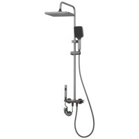 Joytek - Columna Ducha Teclado Monomando 4 Funciones Plato Rectangular Gris Grafito