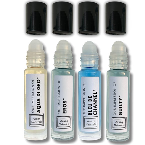 Set de colonia Avany Naturals Replicant Roll‑on 4 piezas