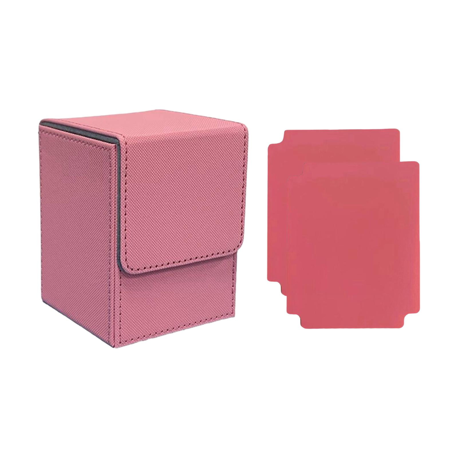 Magideal - Caja De Baraja De Cartas Grande Para Coleccionar Cartas Con Separadores Estuche De Baraja De Cartas Juego Coleccionable Rosa