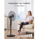 thumbnail image 2 of Ventilador de pie con pedestal PELONIS 16 oscilante con mando a distancia negro, 2 of 7