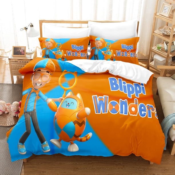 Blippi 3D Digital Printing Brushed Bedding Three-Piece Blippi