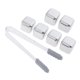 thumbnail image 2 of Cubos de hielo reutilizables de la barra de piedras de enfriamiento del whisky del acero inoxidable con Tong 6pcs, 2 of 5