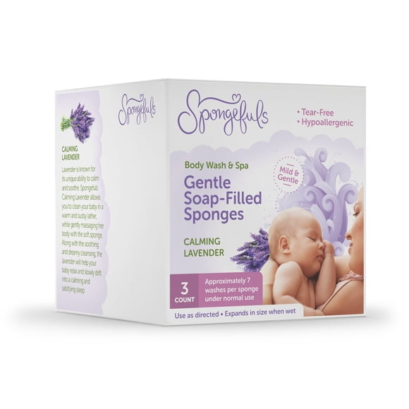 Esponjas de Baño para Bebé Spongefuls - Pack de 3 Lavanda