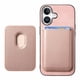 thumbnail image 4 of Funda de Cuero Magnética con Tarjetero para iPhone 16 Plus Cubierta Delgada Rosa, 4 of 5