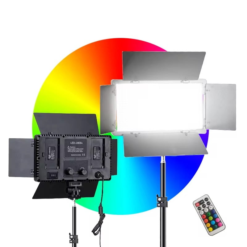 Genérico - Foco Panel Led Pro U-800 Rgb + Adaptador Corriente