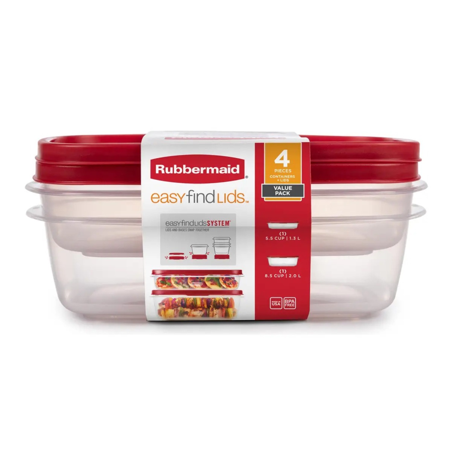 Rubbermaid - Hermético Easy Find Lid De 5 5 Y 8 5 Tazas