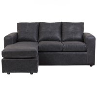 Muebles América - Seccional Emilia Cuero Auris Negro