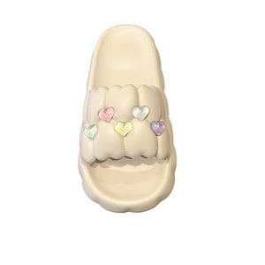 El Edén - Sandalias, Chalas Para Mujer Con Adornos De Corazones Color Piel Talla 36-37