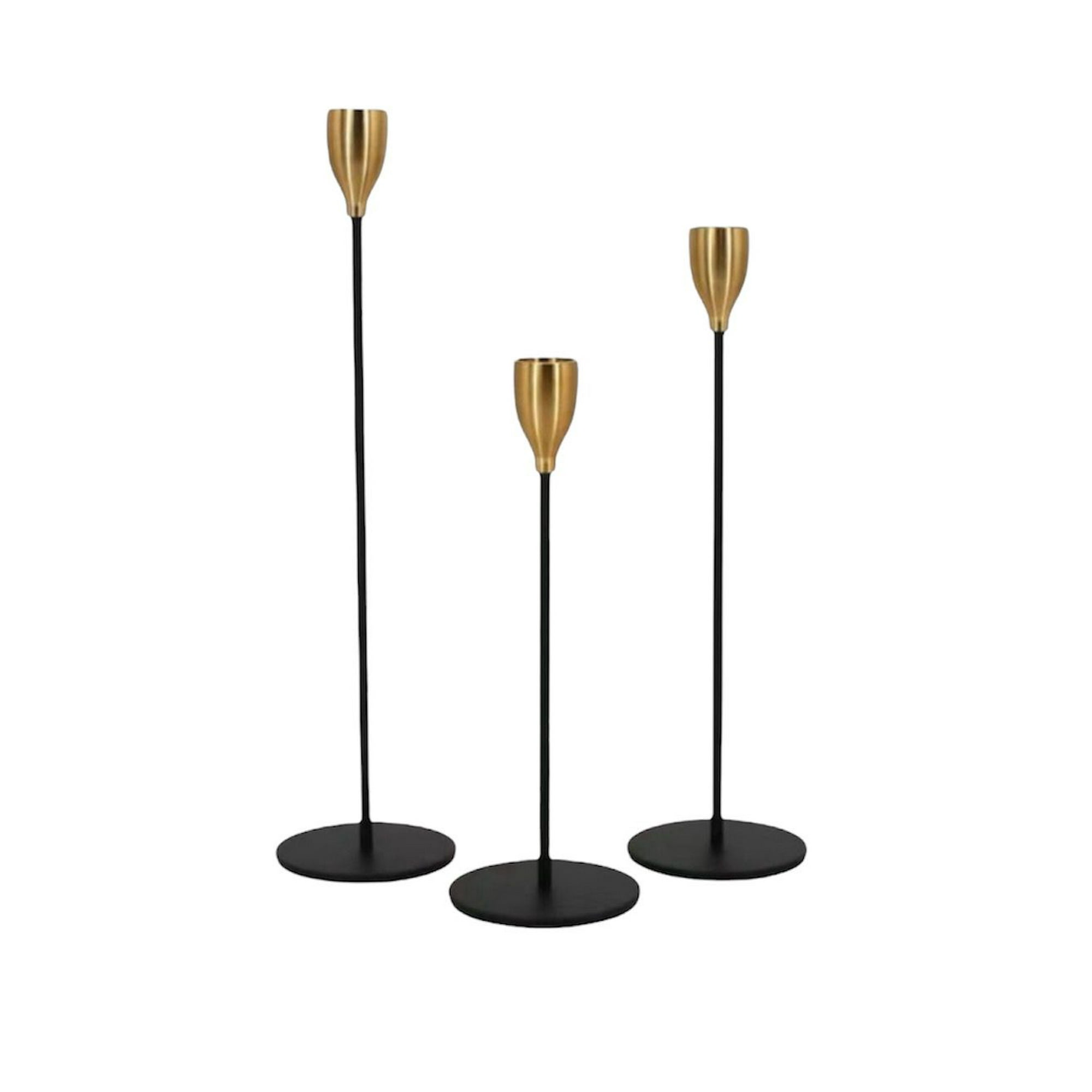 Oem - Pack 3 Porta Vela Candelabro Set 3 Candelabros Negro D