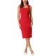 thumbnail image 2 of Vestido lápiz sin mangas con cuello cuadrado para mujer de INSPIRE CHIC, vestido ajustado de oficina, talla 2XL rojo, 2 of 6