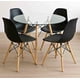thumbnail image 1 of Comedor Mesa Eames Vidrio 80 cm + 4 Sillas Eames Negras, 1 of 3