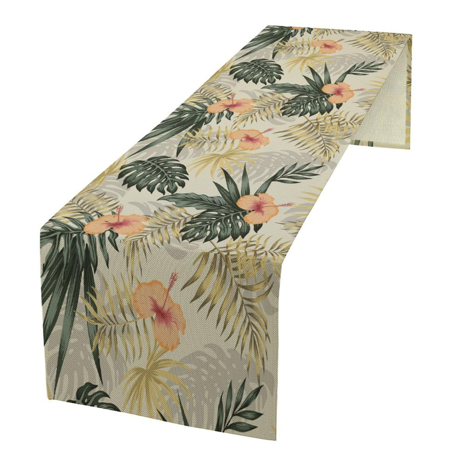 Moderw - Camino De Mesa Moderno Con Hojas Tropicales, Retro, Bohemio, 33 X 90 Cm