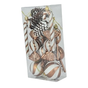 Magideal - 15 Piezas De Adornos Colgantes De Navidad, De Navidad, Bolas De Navidad Para El Día De San Valentín, Vacaciones, Graduación, Hogar, Patio Marrón