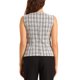thumbnail image 3 of INSPIRE CHIC Top de Tweed para Mujeres sin Mangas Cuello Redondo Estampado de Cuadros Cintura Cremallera Hebilla Espalda Blusa Tops L Blanco Negro, 3 of 6