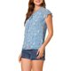 thumbnail image 4 of INSPIRE CHIC Blusa Floral de Mujer con Manga Corta de Gasa Casual con Volantes Azul XS, 4 of 7