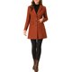 thumbnail image 2 of INSPIRE CHIC Abrigo de Mujer Color Sólido Solapa con Muesca Abotonado Simple Abrigo de Invierno Rojo Ladrillo S, 2 of 6